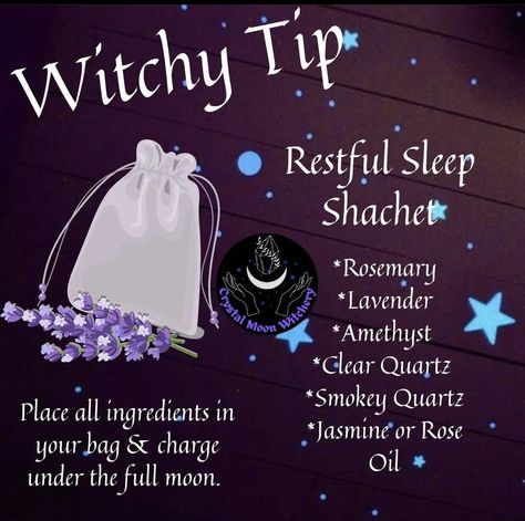 Restful Sleep Sleep Bag Witchcraft, Spell Bag For Sleep, Sleep Sachet Spell, Spell For Sleep, Restful Sleep Spell, Sleep Altar, Sleep Satchel Witchcraft, Sleep Spell Sachet, Good Sleep Spell