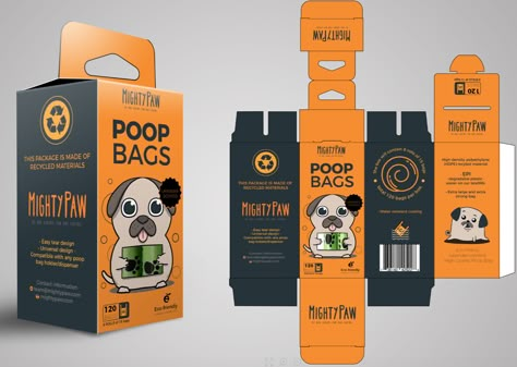 Custom dog poop bags, Bright color package design, retail shelf package design, Fun package graphics, cartoon packaging design, foldable box package design Pet Food Packaging, Tears Design, Product Packaging Design, Packaging Template Design, Packaging Label Design, Packaging Template, Unique Packaging, Design Brochure, Graphic Design Packaging