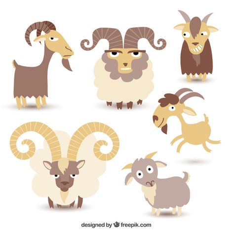 More than a million free vectors, PSD, photos and free icons. Exclusive freebies and all graphic resources that you need for your projects Goat Illustration, Cartoon Sheep, Goat Logo, Sheep Design, Goat Art, Cute Goats, Shaun The Sheep, Paint Rock, Free Illustration