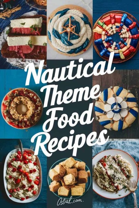 10 Nautical Theme Food Ideas for Your Next Gathering Sailing Food Ideas, Cruise Theme Party Food, Lake Themed Food, Nautical Themed Party Food, Seafood Themed Party Food Ideas, Ahoy Its A Boy Baby Shower Ideas Food, Sailing Themed Party, Yacht Party Food Ideas, Nantucket Theme Party