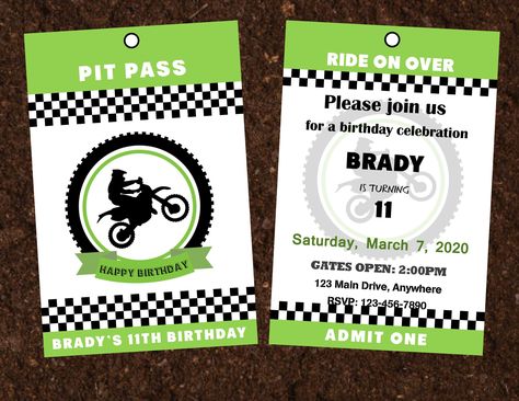 Mater Cars, Tow Mater, 11th Birthday, Admit One, Invitation Digital, Etsy Products, Printed Invitations, 8th Birthday, Dirt Bike