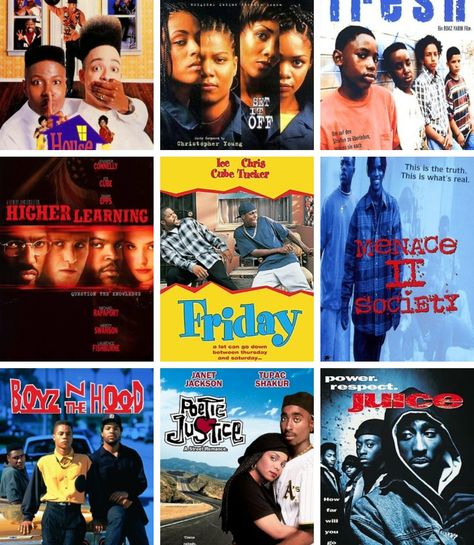 My favorite 90s movies House Party The Movie, Black Classic Movies, Throwback Movies 2000, Early 2000s Black Movies, Iconic Black Movies, Black 2000s Movies, Black Movies 90s List, 2000s Black Movies, Black 90s Movies