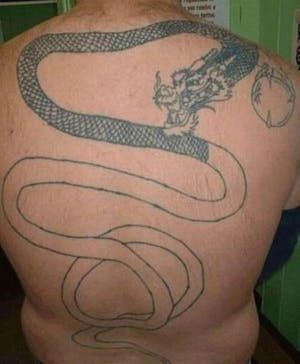 Terrible Tattoos, Horrible Tattoos, Unique Tattoos For Men, Dragon Tattoos For Men, Dragon Sleeve, Tattoo Dragon, Rose Tattoos For Men, Japanese Dragon Tattoo, Dragon Tattoo For Women