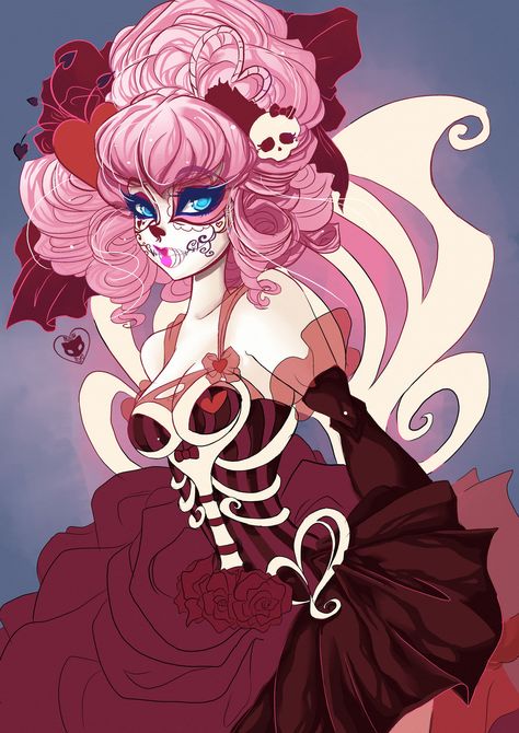 Day Of The Dead C.A.Cupid by meownyo Arte Monster High, Monster High Pictures, Day Of The Dead Art, Catty Noir, Monster High Art, Monster High Characters, High Art, Monster High Dolls, Skull Art