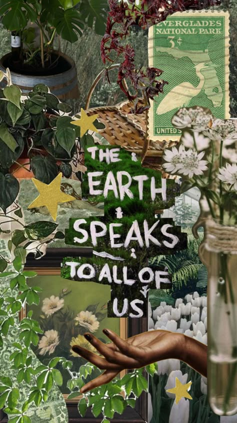 #earth #earthy #green #greenaesthetic #plants #nature #natureaesthetic Nature Collage, Spiritual Wallpaper, Earthy Aesthetic, Hippie Aesthetic, Witchy Wallpaper, Earthy Green, Afrocentric Art, Hippie Wallpaper, Plants Nature