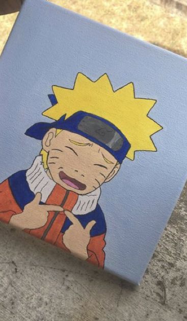 Small Anime Paintings, Naruto Painting Ideas On Canvas, Anime Paintings Canvases, Anime Canvas Painting, Naruto Painting, Anime Painting, Small Canvas Paintings, Simple Canvas Paintings, Cute Canvas Paintings