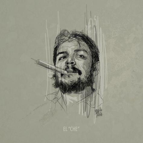 El "Che" | Che Guevara digital illustration Sketch | www.locostudio.it Che Guevara Tattoo, Tattoo Desings, Illustration Sketches, Tattoo Design, Digital Painting, Digital Illustration, Che Guevara, Illustration Art, Sketch