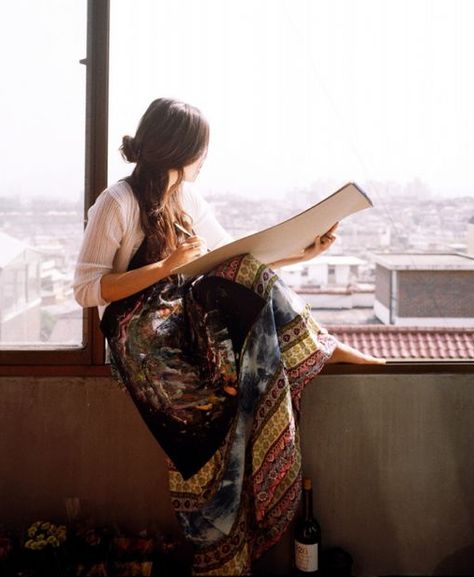 A peacefulness follows any decision.  Even the wrong one. Looking Out The Window, Creative Spaces, Yandex Disk, Mode Inspo, 인물 사진, Hippie Chic, Up Girl, Hippie Style, The Window