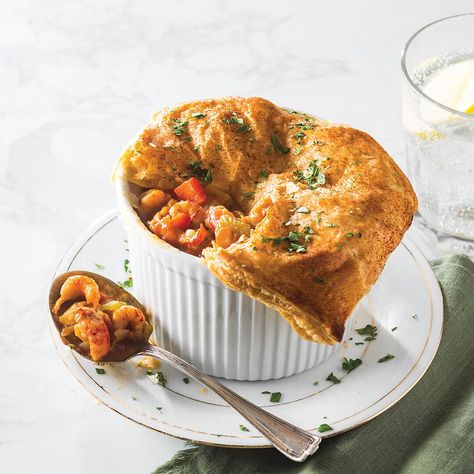 These hearty pot pies are filled with crawfish tails and a delicious potato mixture. Save Recipe Print Crawfish Pot Pie   Makes 4 Servings Ingredients ½ (17.3-ounce) package puff pastry, thawed (1 sheet) ¼ cup unsalted butter 4 medium red potatoes (about 1 pound), cut into ½-inch cubes 1 red bell pepper, chopped 1 cup … Crawfish Pot Pie, Cajun Seafood Pot Pie, Crawfish Pies Louisiana Recipe, Crawfish Poutine, Crawfish Lasagna, Immitation Crab Recipes, Seafood Pot Pie, Seafood Pot, Nola Food