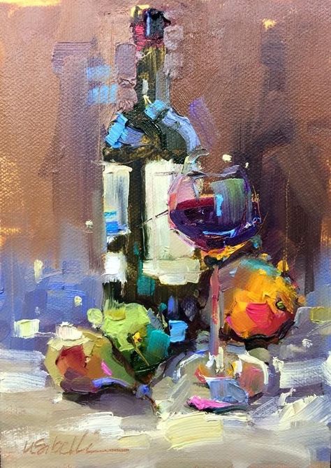 Acrylic Painting Ideas, Wine Painting, Canvas Painting Ideas, Wine Art, Painting Gallery, Painting Still Life, Beginner Painting, Modern Abstract Painting, Abstract Oil