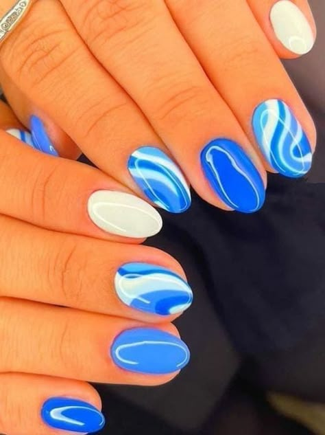 Cruise Nails, Beach Nail Designs, Beach Nail, Beachy Nails, Simple Gel Nails, Summery Nails, Cute Gel Nails, Short Nail, Vacation Nails