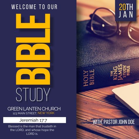 Church Photoshop Poster Tutorial, Church Service Flyer, Church Poster Ideas, Webinar Design, Charity Poster, Bible Study Template, Instagram Event, Church Media Design, Instagram Template Free