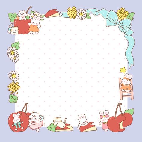 Korean Memo Pad, Kawaii Printables, Memo Pad Design, Soft Pastels Drawing, Hello Kitty Printables, Memo Paper, Note Memo, Cute Frames, Cute Stationary