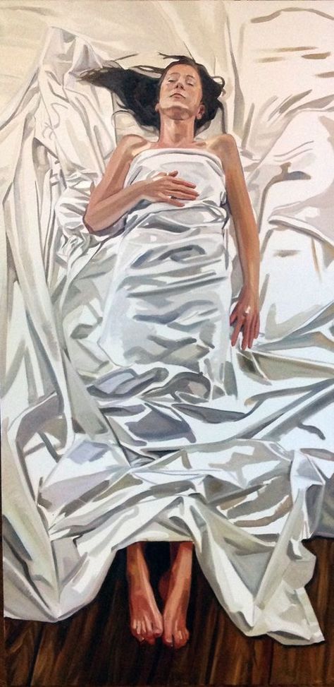 Heather Horton Heather Horton, 2023 Themes, Sleeping Art, Yukon Territory, Hyper Realistic Paintings, Newspaper Art, Art Major, Silk Sheets, Human Poses Reference