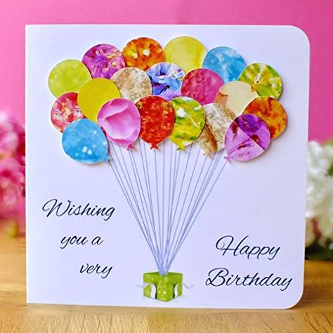 Handmade Birthday Card - Colourful Balloons Mum, Daughter... https://www.amazon.co.uk/dp/B078NP852K/ref=cm_sw_r_pi_dp_x_tk9xDbZ0E4X07 3d Balloon, 3d Birthday Card, 70th Birthday Card, 30th Birthday Cards, 21st Birthday Cards, Personalized Birthday Cards, Beautiful Handmade Cards, Colourful Balloons, 12th Birthday