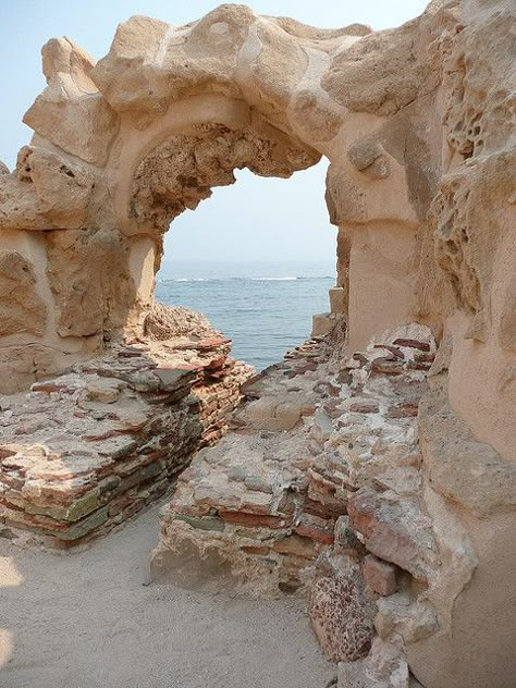 View of the Mediterranean see from the Baths Beige And Tan Aesthetic, Beige Landscape Aesthetic, White And Tan Aesthetic, Beige Nature Aesthetic, Beige Pictures, Beige Landscape, Beige Nature, Tan Aesthetic, Cream Aesthetic