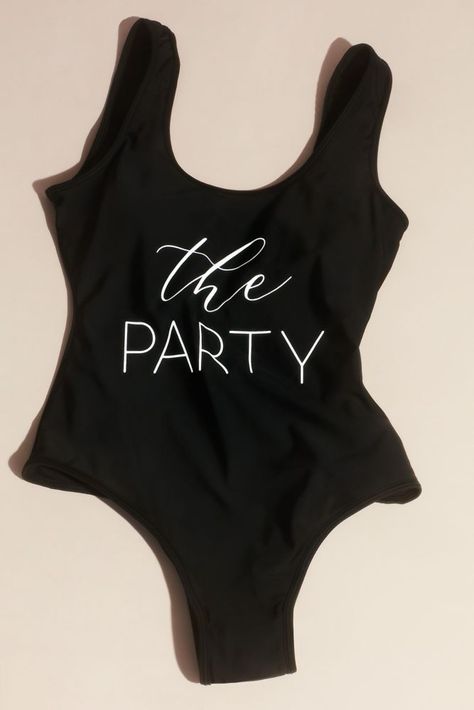 Black One Piece Bathing Suit, Embroidery Pants, Bathing Suit Styles, Bridal Bachelorette Party, Black One Piece Swimsuit, One Piece Bathing Suit, Bachelorette Party Shirts, Bachelorette Weekend, Black One Piece