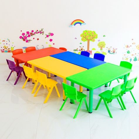 Kindergarten Kids Classroom Furniture Set Colorful Children School Plastic Adjustable Tables and Chairs Set for Wholesale https://m.alibaba.com/product/1600481130964/Kindergarten-Kids-Classroom-Furniture-Set-Colorful.html?__sceneInfo={"cacheTime":"1800000","type":"appDetailShare"} Preschool Room Layout, Daycare Room Design, Kindergarten Tables, Preschool Tables, Classroom Table, Daycare Furniture, Kindergarten Interior, Preschool Furniture, Study Table And Chair