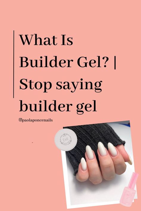 What is builder gel and when to use that term when talking about a gel manicure Structure Gel Nails, Builder Gel Extensions, Builders Gel Nails, Make Gel Nails Last Longer, Gel Builder Nails Short, Hard Gel Overlay On Natural Nails, Builder Gel Manicure, Builder Gel Tutorial, Gel Builder Nails Design