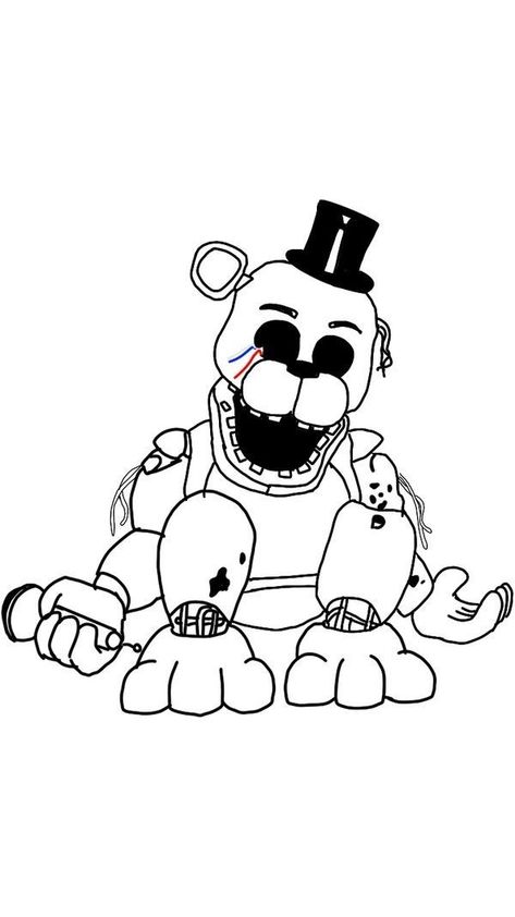 Withered Freddy, Fnaf Golden Freddy, Fnaf Coloring Pages, Benfica Wallpaper, Golden Freddy, Fnaf Freddy, Easy Coloring, Coloring Page Ideas, Easy Coloring Pages