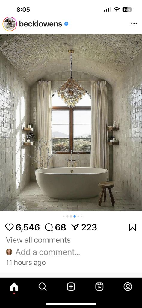 European Powder Room, Arched Doorway, Beautiful Monday, Cottage In The Woods, Hotel Bathroom, Large Shower, Main Bathroom, Bathroom Spa, Powder Room