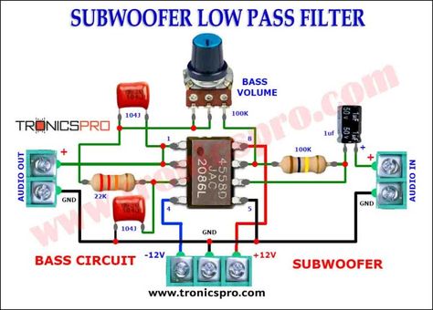 Subwoofer Diagram Sirkuit Low pass Filter Amplifier Circuit Diagram, Subwoofer Wiring, Diy Subwoofer, Low Pass Filter, Diy Audio Projects, Basic Electronic Circuits, Mini Amplifier, Hifi Amplifier, Circuit Board Design