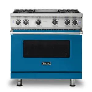 VGR5364GAB Viking 36" Gas Range - VGR536 ALLUVIAL BLUE - Metro Appliances & More | Kitchen & Home Appliance Stores Convection Range, Viking Range, Self Cleaning Ovens, Convection Cooking, Dual Fuel Ranges, Geek Squad, Cooking Temperatures, Gas Oven, Oven Cleaning