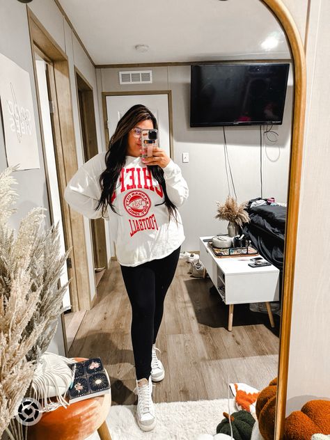 In my Chiefs Era Taylor swift, eras, Travis kelce, Kansas City chiefs, Sunday, nfl, football, sports mom, leggings, high top sneakers, women’s sneakers, sneakers Follow my shop @kimmymanzo on the @shop.LTK app to shop this post and get my exclusive app-only content! #liketkit #LTKSeasonal #LTKstyletip #LTKplussize @shop.ltk https://liketk.it/4lbdU High Top Sneakers Women, Taylor Swift Eras, Top Sneakers Women, Travis Kelce, Sneakers Women, Sports Mom, Outfit Inspo Fall, Kansas City Chiefs, Nfl Football