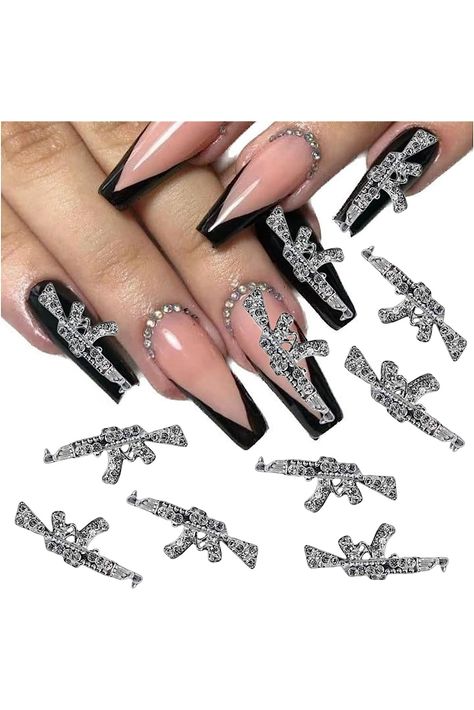 10pcs 3D Gun Nail Charms, Alloy Shiny Diamond Metal Gun Nail Art Charms AK Weapon Nail Charm Rhinestones Gun Charms Nail Jewels for Nail Art Accessories Nail Charm, Nail Art Charms, Nail Jewels, Design Nails, Nail Art Accessories, Nail Charms, Rhinestone Nails, Art Accessories, Nail Ideas