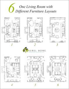 One Living Room Layout – Seven Different Ways! Family Room Layout, Living Room Floor Plans, Rectangular Living Rooms, Living Room Layouts, Living Room Furniture Layout, Family Room Furniture, Living Room Furniture Arrangement, Living Room Arrangements, Interior Design Guide