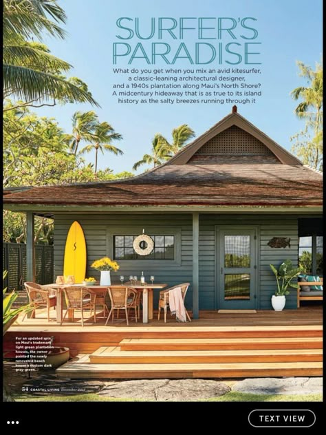 Surfer's beach bungalow Surfer Bungalow, Hawaiian Homes, Dream Beach Houses, Hawaii Homes, Surf House, Surf Shack, Beach Shack, 아파트 인테리어, Beach Cottage Style