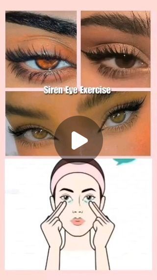 How To Change Your Eye Shape, How To Get Siren Eyes, Siren Eyes Exercise, Fat Face Exercises, Eye Workout, Eyes Exercise, Siren Eye, Pro Makeup Tips, Eyes Reference