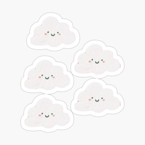 Cute Aesthetic Stickers Pastel, Weather Stickers Printable, Aesthetic Clouds Stickers Printable, Cloud Stickers Aesthetic, Clouds Stickers Aesthetic, Cloud Sticker Printable, Printing Station, Good Stickers, Kawaii Clouds