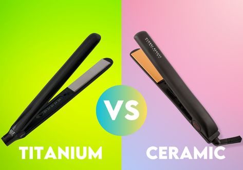 Titanium VS Ceramic Flat Irons Titanium Flat Iron, Straightening Natural Hair, Ceramic Flat Iron, Flat Irons, Coarse Hair, Flat Iron, Hair Health, Fine Hair, Natural Hair