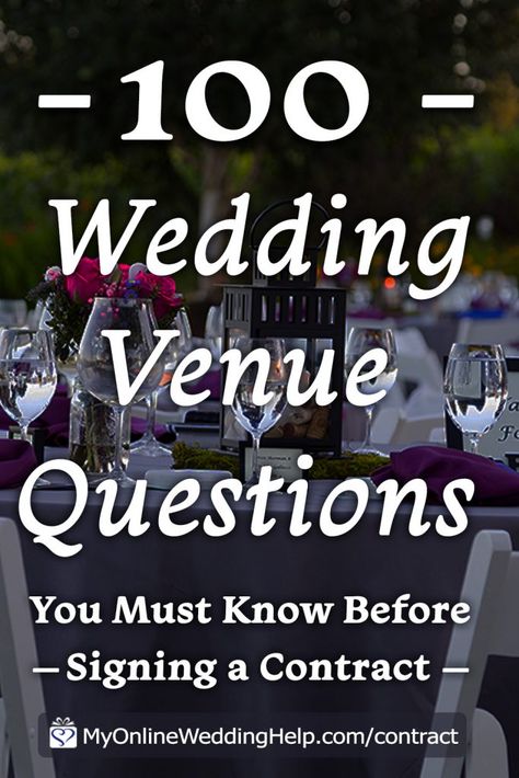 100 plus question ask your wedding venue. This guide takes you through questions to ask yourself before meeting with any venue, all the questions to cover, and what to watch out for in a contract. Read it on the My Online Wedding Help blog. #WeddingVenue #WeddingQuestions #WeddingGuide #WeddingIdeas #Wedding Venue Questions, Wedding Venue Questions, Wedding Planning Help, Wedding Budget Planner, Wedding Questions, Wedding Help, Diy Event, Fun Questions To Ask, Planning Checklist