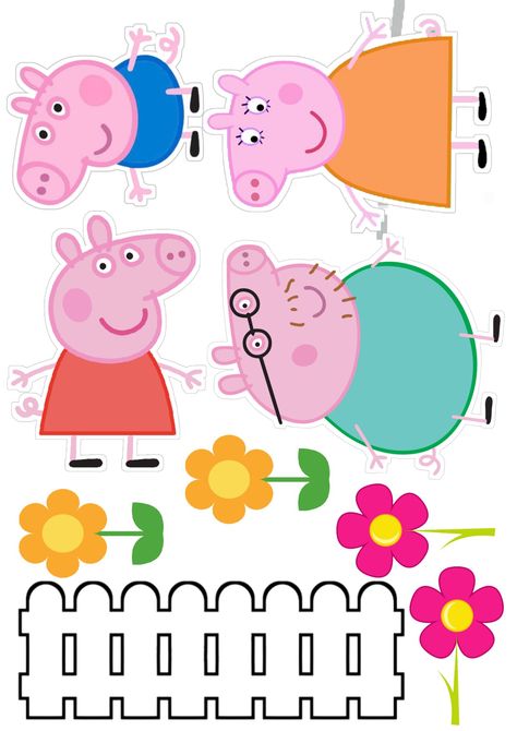 Peppa Pig Images, Peppa Pig Printables, Pig Birthday Theme, Peppa Pig Happy Birthday, Peppa Birthday, Peppa Pig Birthday Party Decorations, Peppa Pig Decorations, Peppa Pig Cake Topper, Pig Birthday Cakes