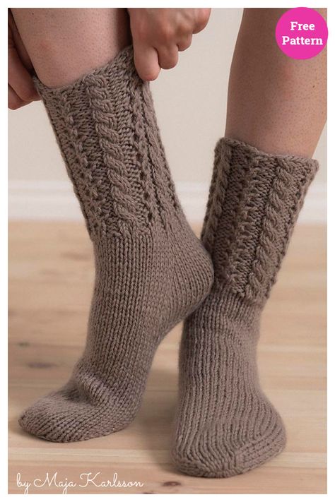 Sport Weight Sock Knitting Pattern, Socks Free Knitting Pattern, Patons Kroy Socks Pattern, Spring Knitted One-size Socks, One Size Knitted Mid-calf Socks, Bundt Recipes, Cable Knit Socks, Knit Sock Heel Pattern, Woolen Socks