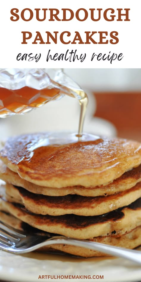 Sourdough Starter Pancakes Recipe, Gluten Free Sourdough Discard Pancakes, Healthy Sourdough Pancakes, Quick Sourdough Pancakes, Easy Sourdough Pancakes, Sourdough Protein Pancakes, Pancakes Easy Recipe, Sourdough Pancake Recipe, Sourdough Starter Pancakes