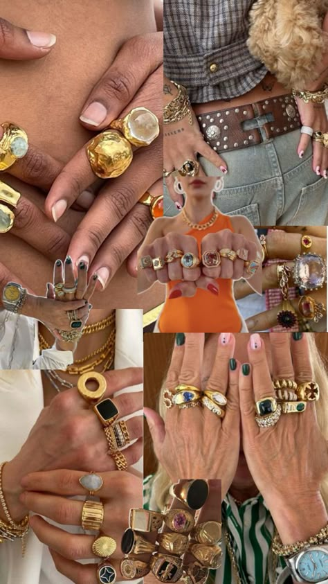 Chucky Jewellery, Jewelry Inspo Gold, Chunky Gold Rings, Chunk Jewelry, Chunky Gold Earrings, Chunky Gold Jewelry, Rings Chunky, Dope Jewelry Accessories, Necklaces Chunky