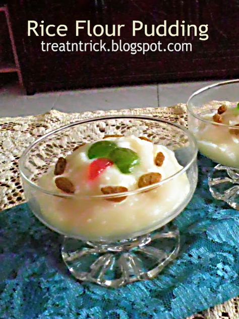 Rice Flour Pudding Recipe @ http://treatntrick.blogspot.com Making Rice, Sugar Rice, Fruit Banana, Creamy Pudding, Corn Pudding, Milk It, Palm Sugar, Best Vegetarian Recipes, Pudding Recipe