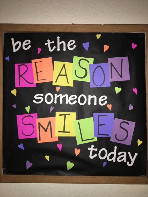 Be the REASON someone SMILES today, RA board Counseling Bulletin Boards, Inspirational Bulletin Boards, Office Bulletin Boards, Elementary Bulletin Boards, Work Bulletin Boards, Teacher Bulletin Boards, Bulletin Board Design, Library Bulletin Boards, Church Bulletin Boards