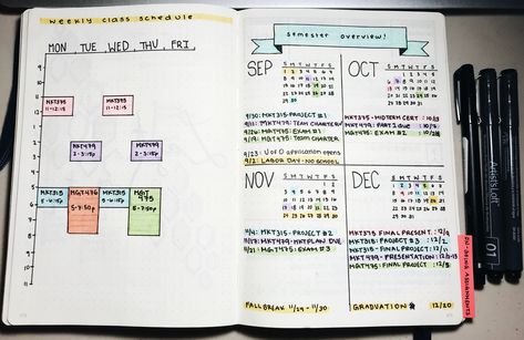 Semester schedule and deadline overview. #studentbujo #bujo #planner #bulletjournal #studentplanner Bullet Journal Overview, Semester Schedule, Semester Overview, Semester Planner, Exam Planner, College Architecture, Bujo Planner, Bullet Journal Ideas Templates, Bullet Journal Paper