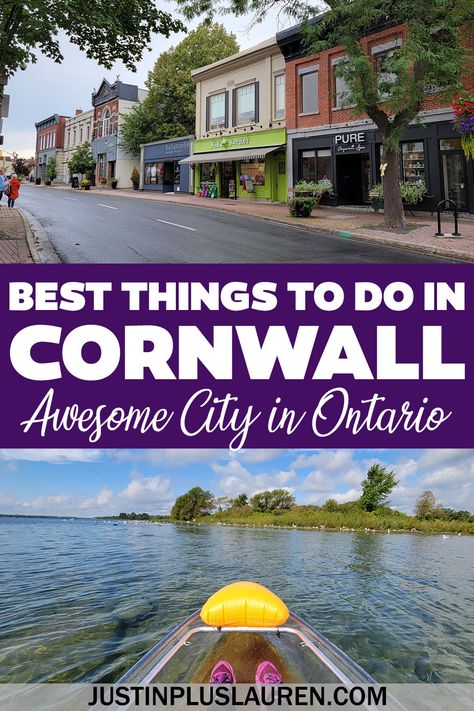 These are the most amazing things to do in Cornwall Ontario. You'll love these fun Cornwall attractions and activities for your trip! Ontario travel | Ontario road trip | Cities in Ontario Canada | Canada travel | Cornwall, Ontario, Canada | Visit Cornwall | Ontario travel guide | Cornwall travel guide | Cornwall itinerary Cornwall Ontario, Collingwood Ontario Winter, Kynance Cove Cornwall, Ontario City, Ontario Road Trip, Things To Do In Cornwall, Places In Cornwall, Canada Vacation, Ontario Travel