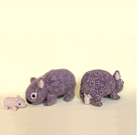 Ravelry: Wombat and Joey. Amigurumi by Rosaura Valdez Crochet Wombat Pattern, Wombat Crochet Pattern, Crochet Wombat Pattern Free, Wombat Crochet Pattern Free, Crochet Australian Animals, Crochet Wombat, Wombat Craft, Amigurumi Animals, Diy Things