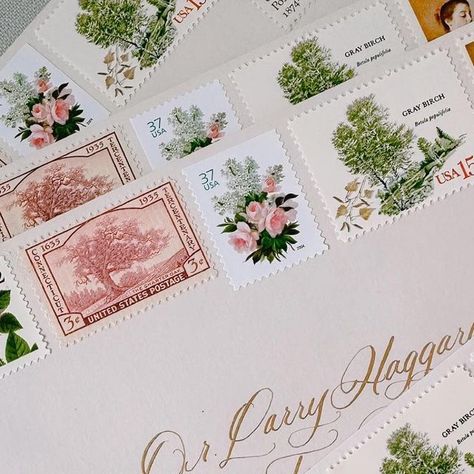 Claire Carstens & Kalin Warlick on Instagram: "Will never get over this romantic vintage postage set from a gorgeous wedding announcement with @browneandtowers 🌷
Everytime we use pretty vintage postage (which is very frequently !!) I die a little inside thinking that’s 500 less of these vintage stamps out there. And some of my favorites over the years are becoming obsolete!! 😅" Wedding Postage Stamps, Vintage Postage, Vintage Stamps, Wedding Announcements, Get Over It, Postage Stamps, Gorgeous Wedding, Over The Years, Stamp