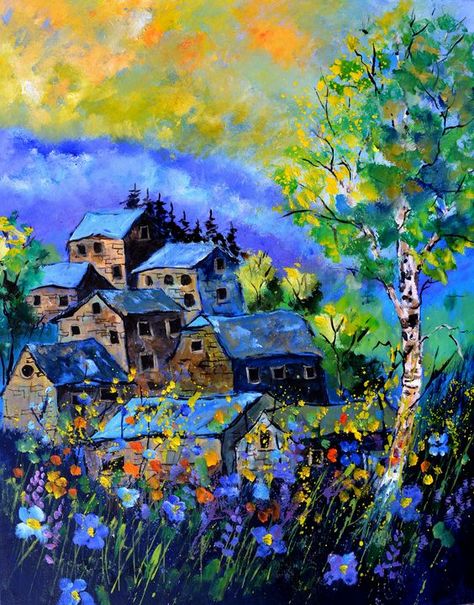 Summer Painting, Sunset Canvas, Types Of Art, Canvas Set, Best Canvas, In Summer, Old Houses, Fine Art Painting, Canvas Artwork