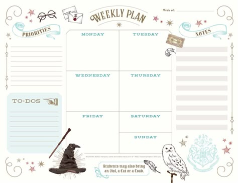 Harry Potter Stationery, Bullet Journal Calendrier, Harry Potter Planner, Classe Harry Potter, Harry Potter Gift, Harry Potter School, Stile Harry Potter, Weekly Planner Notepad, Harry Potter Classroom