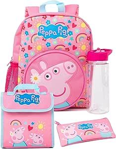 Shop the PEPPA PIG 4 PIECE BACKPACK SET FOR KIDS on Amazon with easy checkout using Amazon Currency Converter. Lightweight, durable, and officially licensed merchandise featuring adorable Peppa Pig and George characters. Perfect for school, travel, and gifting! #PeppaPig #BackpackSet #KidsFashion #AmazonShopping #OfficialMerchandise Pig Heart, Pig Logo, Peppa Pig Toys, Pig Girl, Pig Toys, Pig Family, George Pig, Back To School Bags, Backpack Set