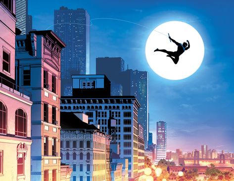 Bruno Redondo on Twitter: "Nightwing 92; leaping in! @TomTaylorMade @jesswchen @fxstudiocolor #Nightwing… " Nightwing Wallpaper, Nightwing Batman, Dc Comics Wallpaper, City Background, Arte Dc Comics, Splash Page, Batman Family, Dc Characters, Comic Panels