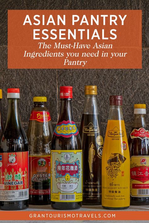 Asian Pantry Essentials – The Must-Have Asian Ingredients You Need In Your Pantry via @grantourismo Chinese Drink, Asian Pantry, Pantry Cooking, Pantry Stock, Asian Seasoning, Asian Ingredients, Breakfast Around The World, Pantry List, Grocery Essentials